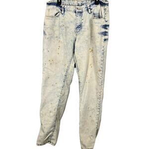 South Pole Jeans Mens 36x32 Skinny Blue Stretch Distressed Thrashed Copper Wash